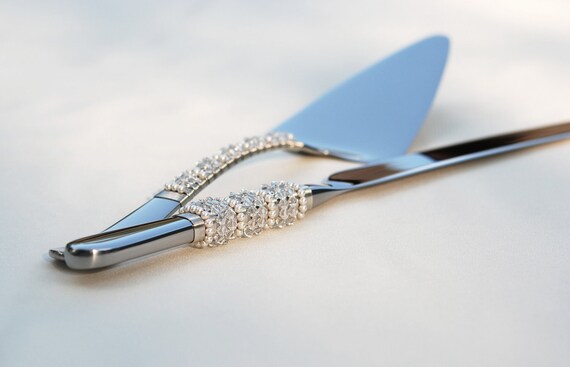 swarovski wedding cake server