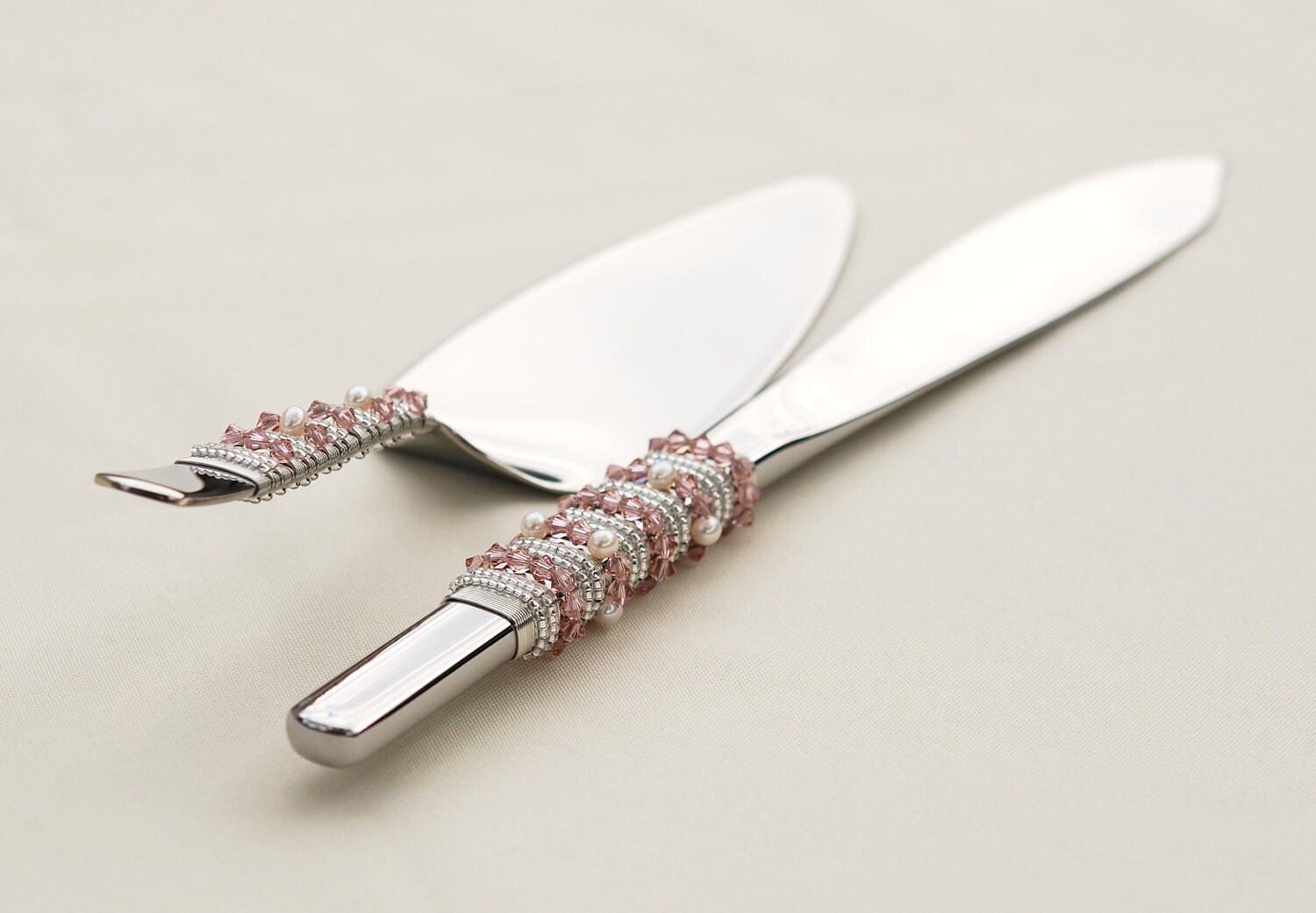 Swarovski cake server and knife serving set beaded cake server Etsy