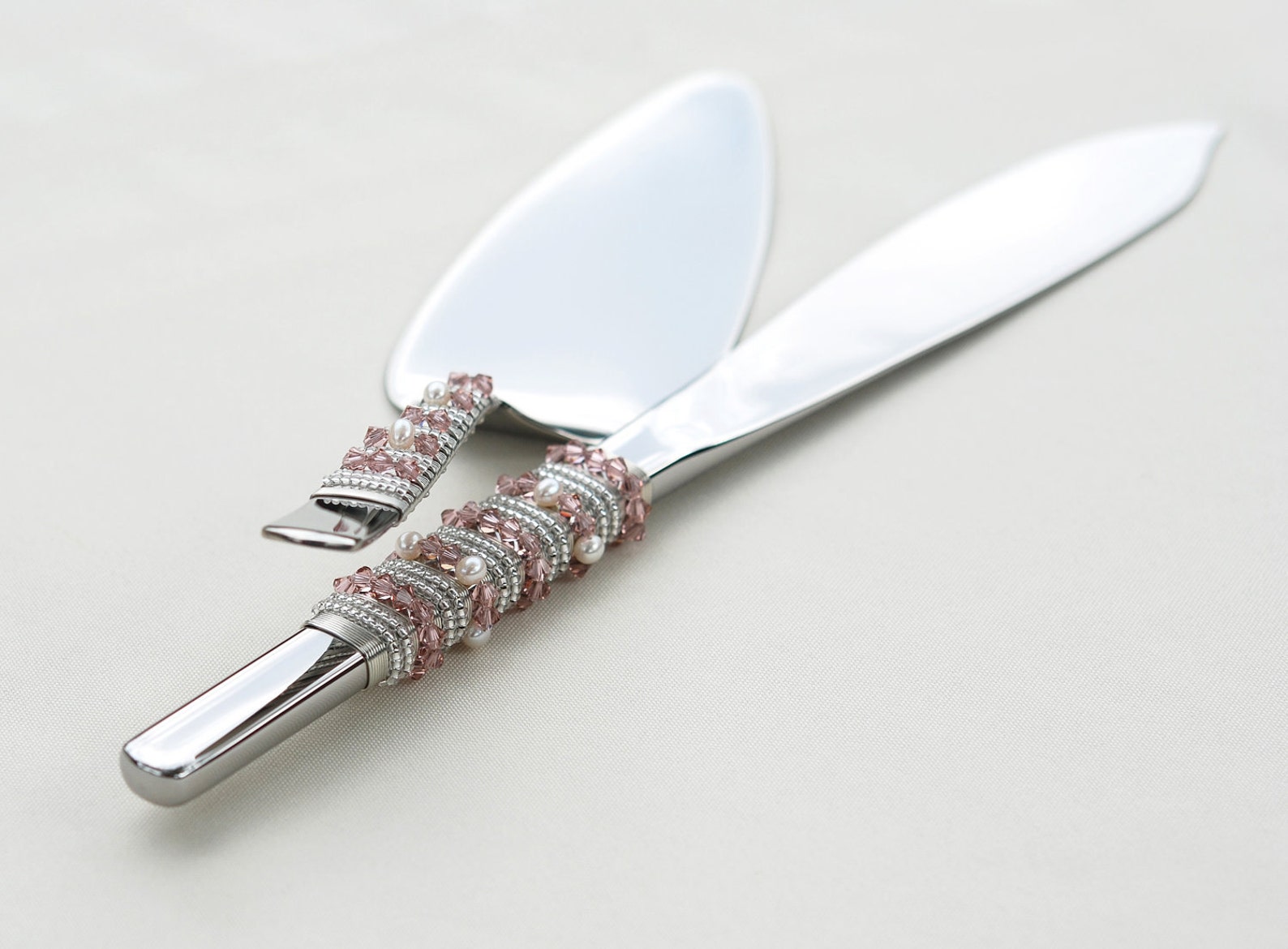 Swarovski cake server and knife serving set beaded cake server Etsy
