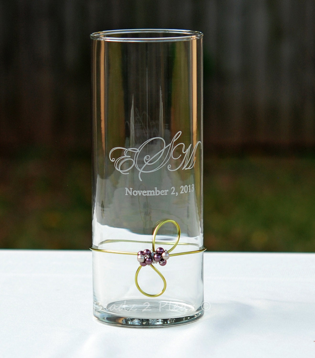 Wedding Unity Candle Vase PERSONALIZED Engraved Candle Etsy