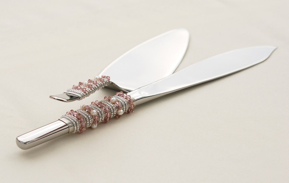 Swarovski cake server and knife serving set beaded cake server Etsy