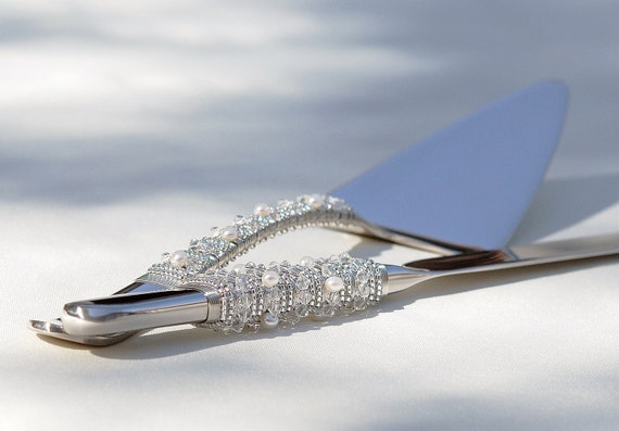 swarovski cake server and