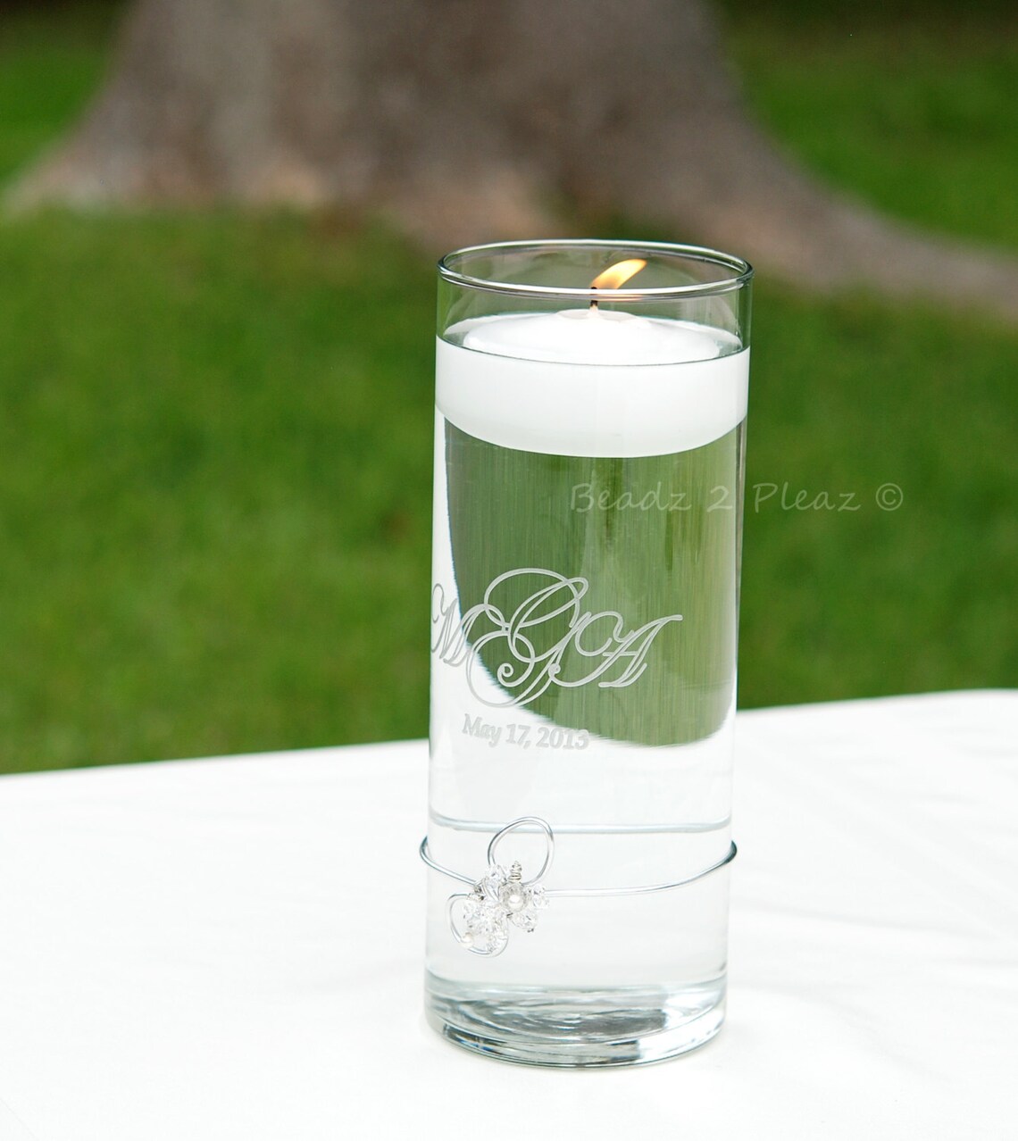 Wedding Unity Candle Vase PERSONALIZED Engraved Candle Etsy