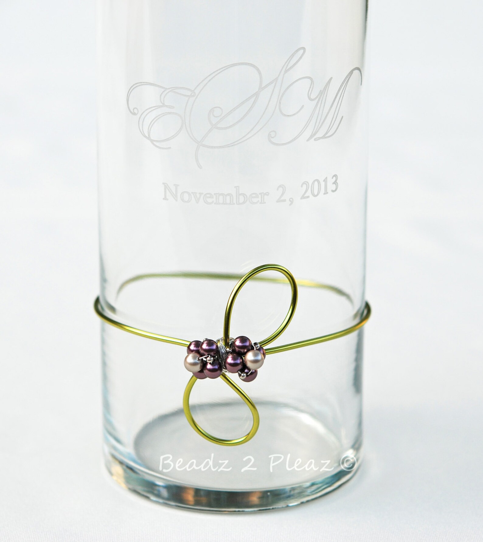 Wedding Unity Candle Vase PERSONALIZED Engraved Candle Etsy
