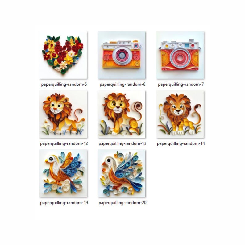 Paper Quilling Random CLIPART Images Art Quilling Style Consist 20 ...