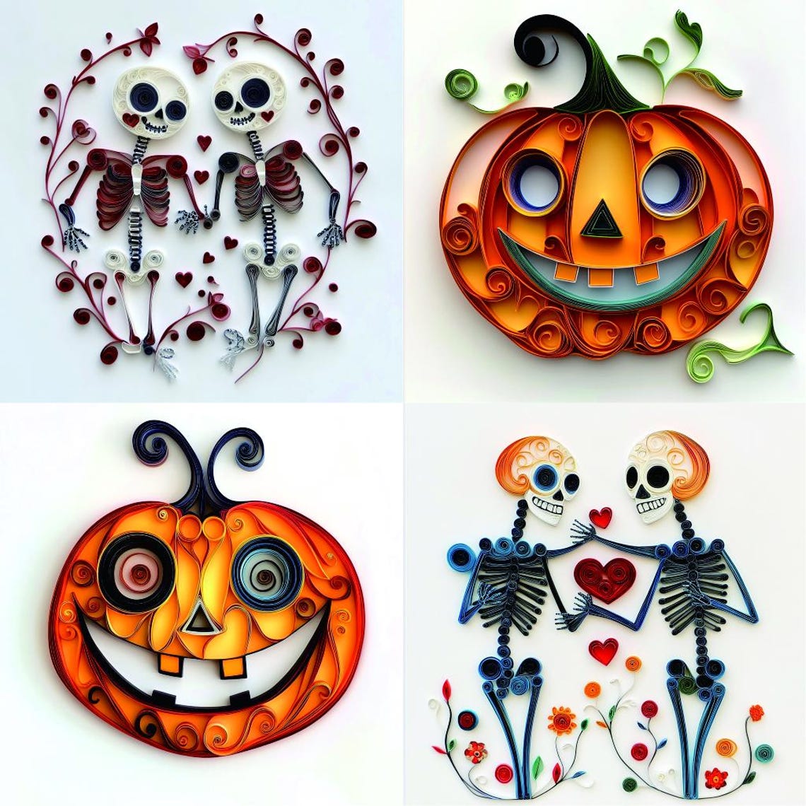 Halloween Clipart Paper Quilling Art Style 28 Images Instant Download ...