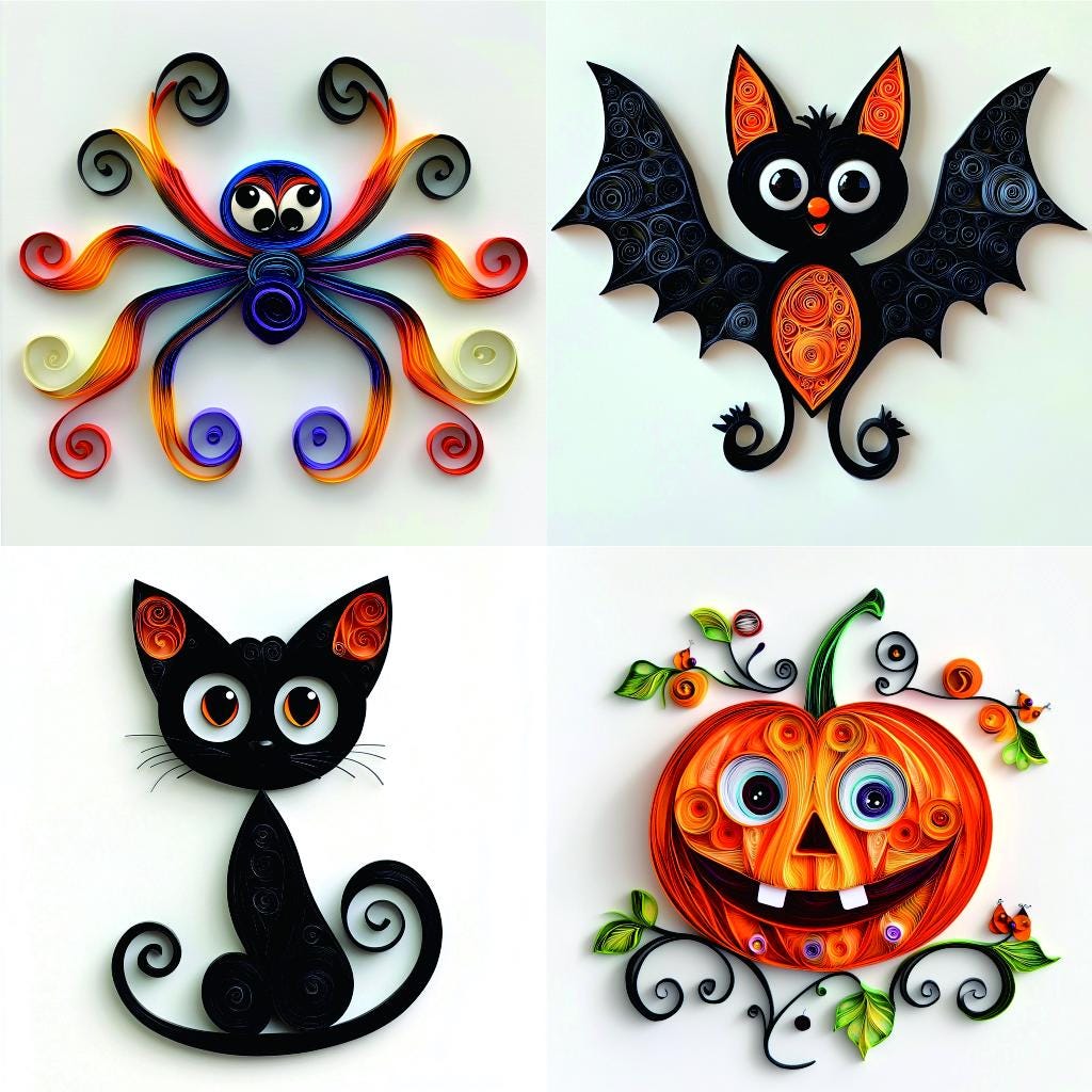 Halloween Clipart Paper Quilling Art Style 28 Images Instant Download ...