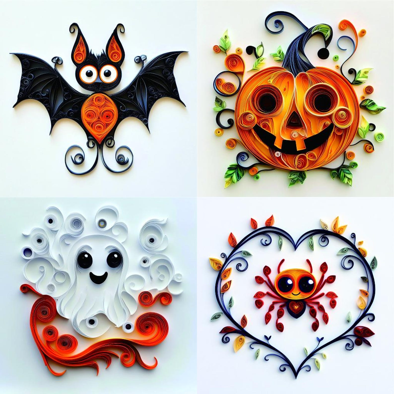 Halloween Clipart Paper Quilling Art Style 28 Images Instant Download ...