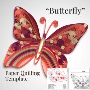 Paper Quilling Butterfly Templates with Bonus Random Images and Basic Short Guide