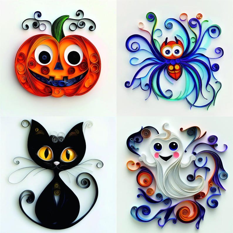 Halloween Clipart Paper Quilling Art Style 28 Images Instant Download ...