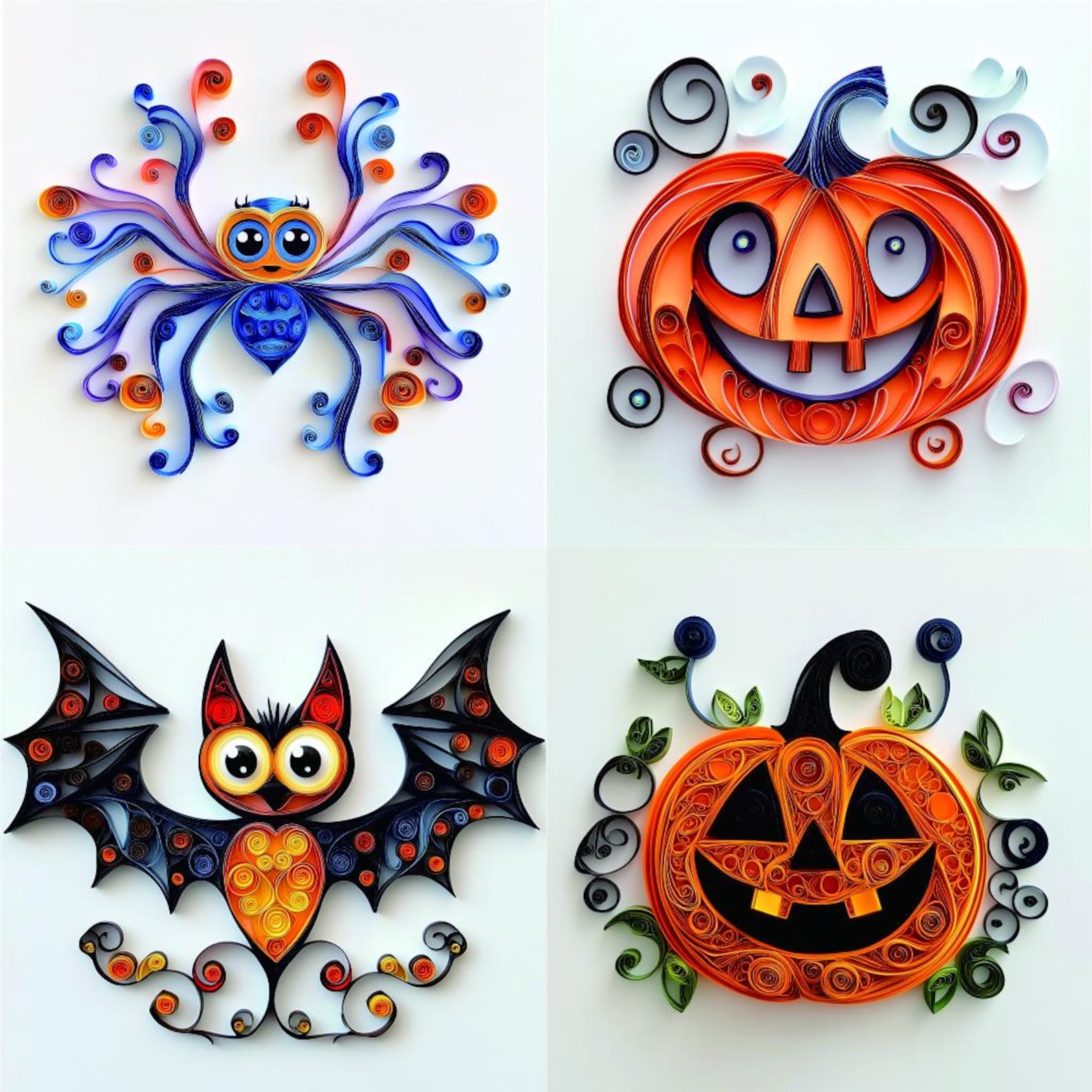 Halloween Clipart Paper Quilling Art Style 28 Images Instant Download ...