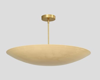 Modern Brass Sputnik Chandelier 6 Light Dome Ceiling Pendant Lamp Handmade Mid-Century Modern Light Fixture