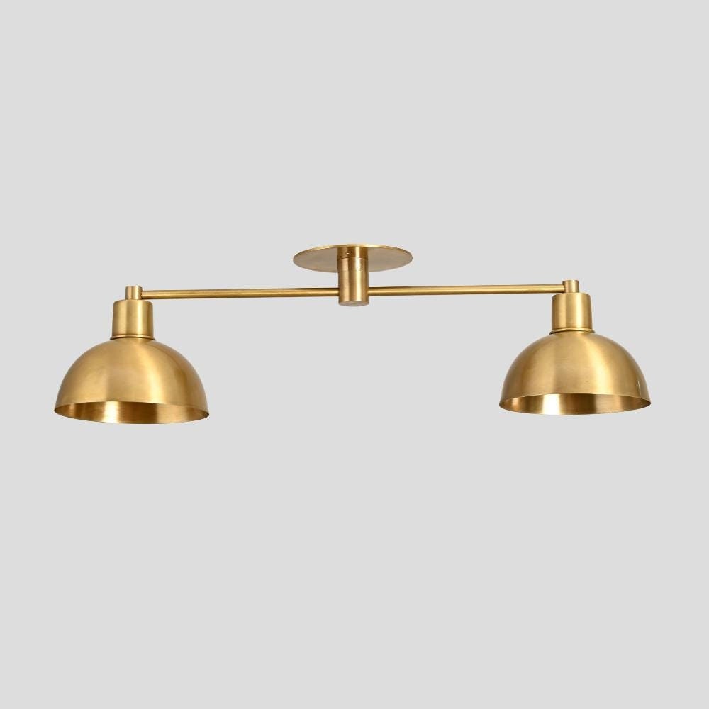 Semi Flush Mount Ceiling Light Brass Double Modern Wall Lamp Minimalistic Sconce Pendant Fixtures