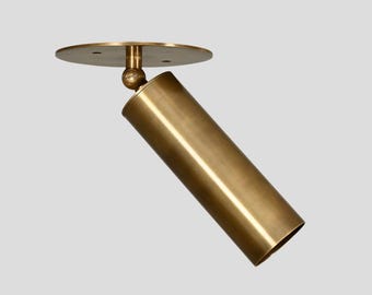 Handmade Brass Cylinder Wall Sconce: Mid-Century Italian Style