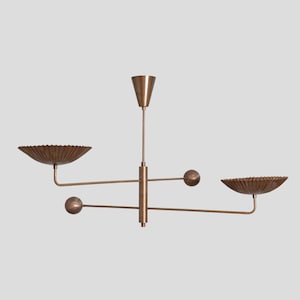 Lampadario Sputnik in ottone fatto a mano: lampada da soffitto moderna di metà secolo