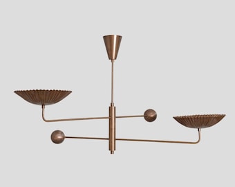 Handmade Brass Sputnik Chandelier Mid Century Modern Ceiling Light