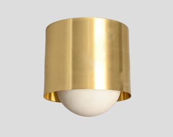 Handmade Brass Ceiling Spotlight - Modern Flush Mount Light