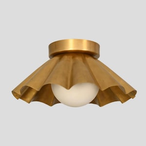 Lampada da soffitto a filo, pendente in ottone italiano, globo in vetro fatto a mano, lampadario moderno di metà secolo, applique da parete