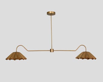 Semi Flush mount Ceiling Light Italian Spiral Pure Brass Pendant Large Lamp Handmade Mid Century Modern Sputnik Chandelier