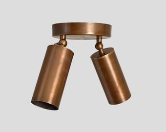 Ceiling Double Spot Light Brass Adjustable Angle Flush mount Handmade Modern Wall Sconce