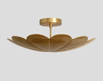 Lámpara de techo Sputnik de latón hecha a mano con diseño floral: Lámpara de techo de estilo moderno de mediados de siglo