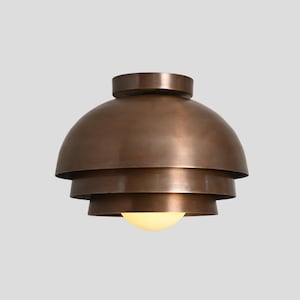 Brass Flush mount 3 Shade Ceiling Light Italian Brass Pendant Handmade Glass Globe Mid Century Modern Chandelier Wall Sconce