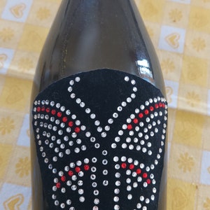 Personalized Velvet  Label in Cristal Preciosa Stones  Birthday Love Marriege Dedications.Free Bottle Prosecco Included
