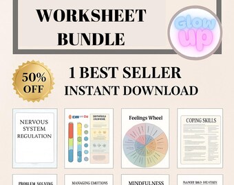 Emotional Regulation Worksheet | Anxiety Relief Printable | Overthinking Help | Grounding Techniques PDF | Mental Health Toolkit