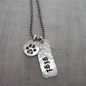 Collier cadeau pour amoureux des animaux de compagnie - Bijoux commémoratifs pour animal de compagnie - Nom de chat personnalisé pour chien - Perte d'animal personnalisée - Bijoux pour amoureux d'animaux de compagnie - Collier patte
