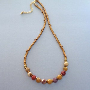 Mookaite Jasper Beaded Necklace / Earthy Crystal Jewelry / - Etsy