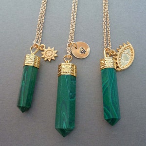 malachite stone necklace