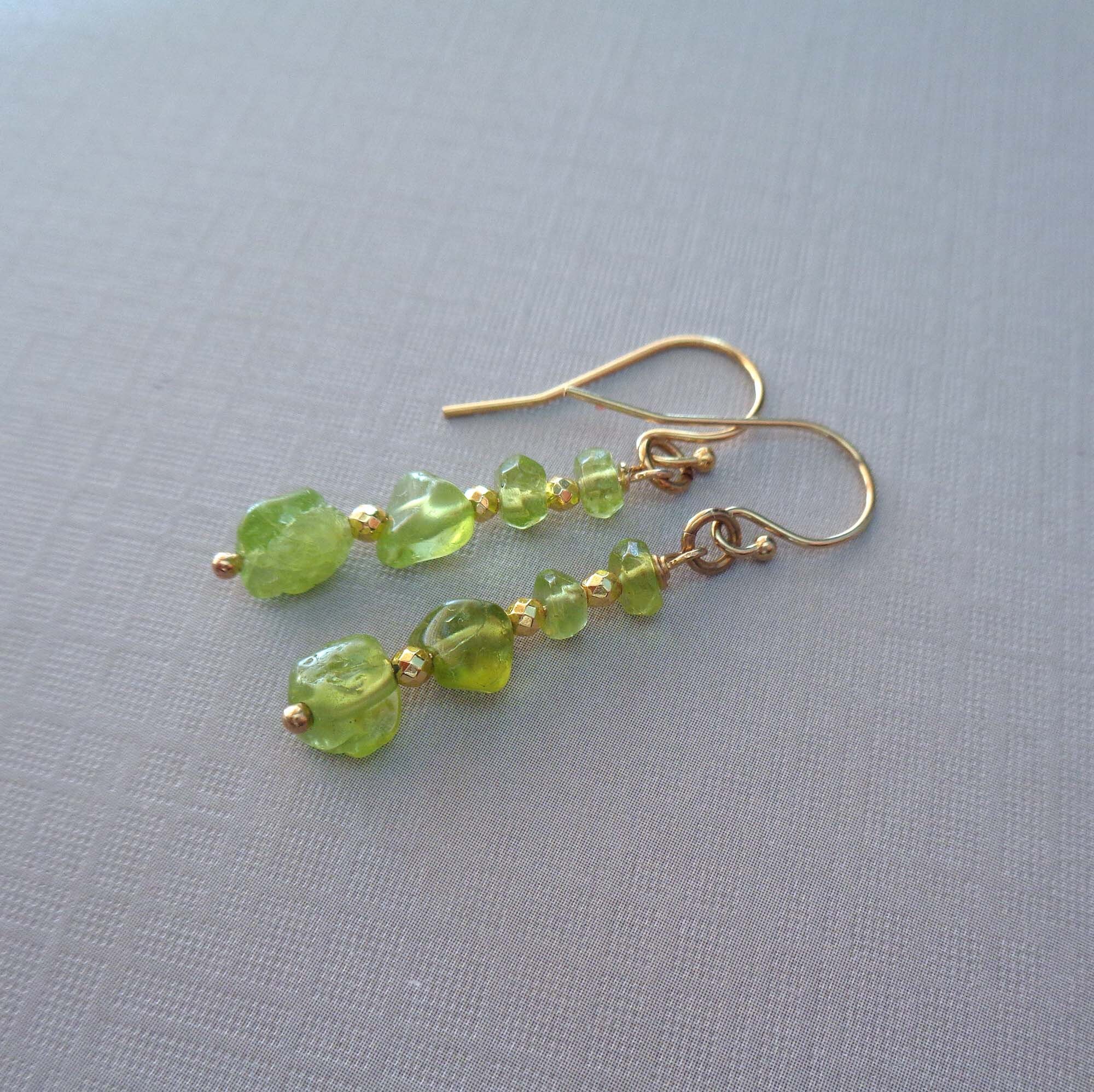 Quality Gold 14k Madi K 3mm Genuine Peridot Birthstone Heart Earrings GK107  - Floyd Jewelry