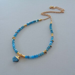 Blue Apatite Choker Necklace / Summer Jewelry / Genuine - Etsy
