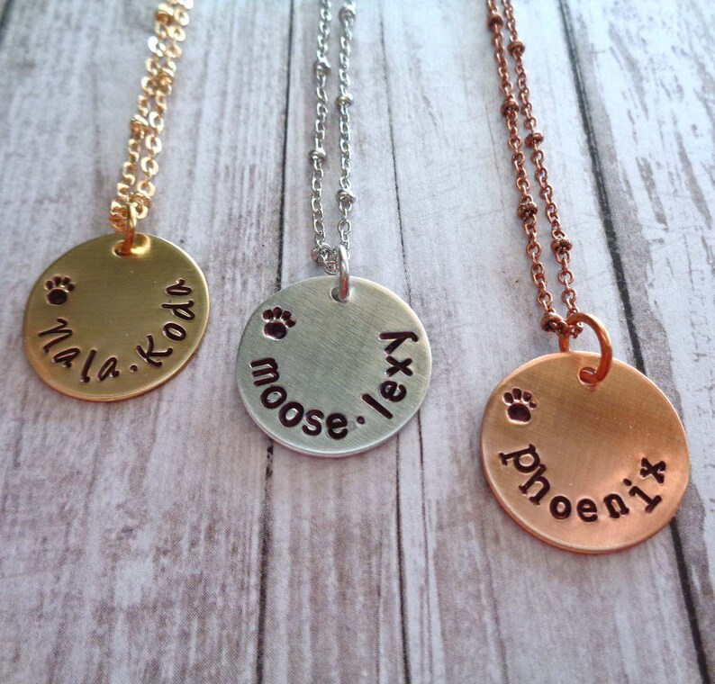 Personalized Pet Name Necklace Small Dog Name Necklace | Etsy