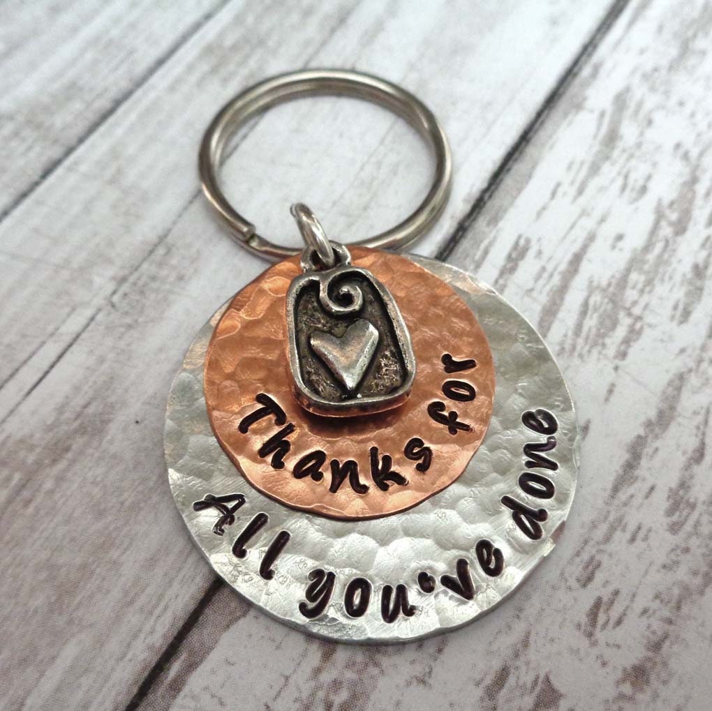 Thank you Gift Thanks for Keychain Personalized thank you message