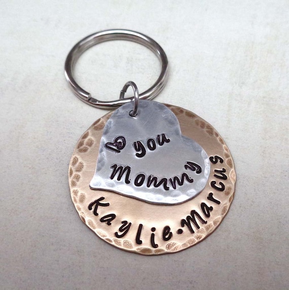Love You Mommy Keychain - Personalized Kids Names - Mothers Day Gift - Valentines Gift - Gift for Mom Mommy
