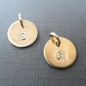 Gold Initial Charm - Personalized Gold Initial -Gold Fill Add-on Initial Charm- Hand-Stamped Custom Letter