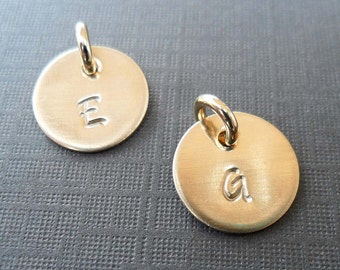 Gold Initial Charm - Personalized Gold Initial -Gold Fill Add-on Initial Charm- Hand-Stamped Custom Letter