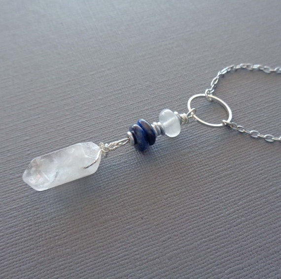 Purify Energy Crystals / Quartz Selenite Kyanite Necklace / Clear Your Chakras / Balance Clear Energy Healing