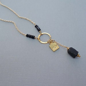 Protection Choker Necklace / Black Tourmaline Onyx Evil Eye Jewelry / Grounding Protection Stone image 4
