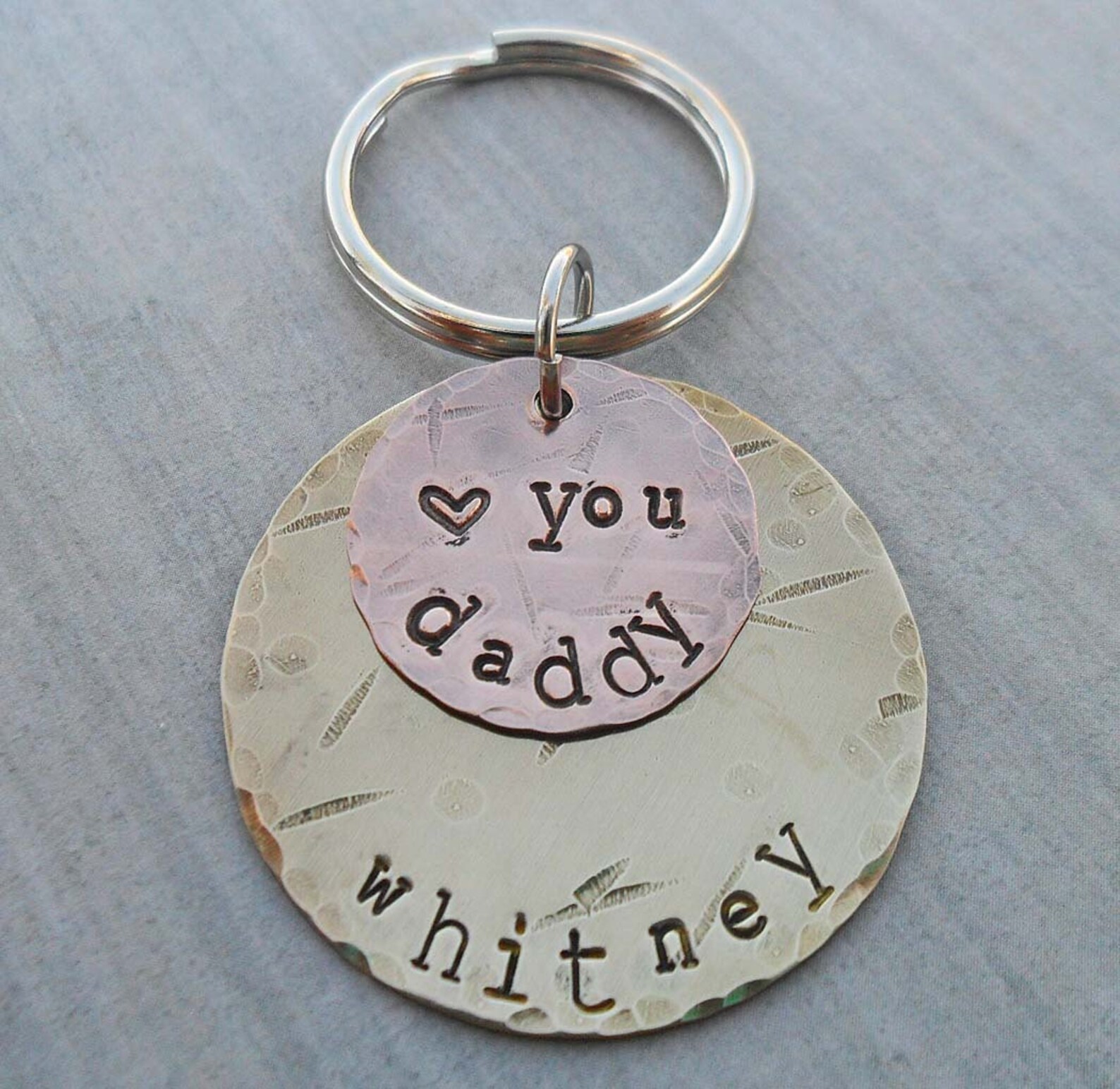 Personalized Dad Keychain Love You Daddy Father Dad Key Etsy