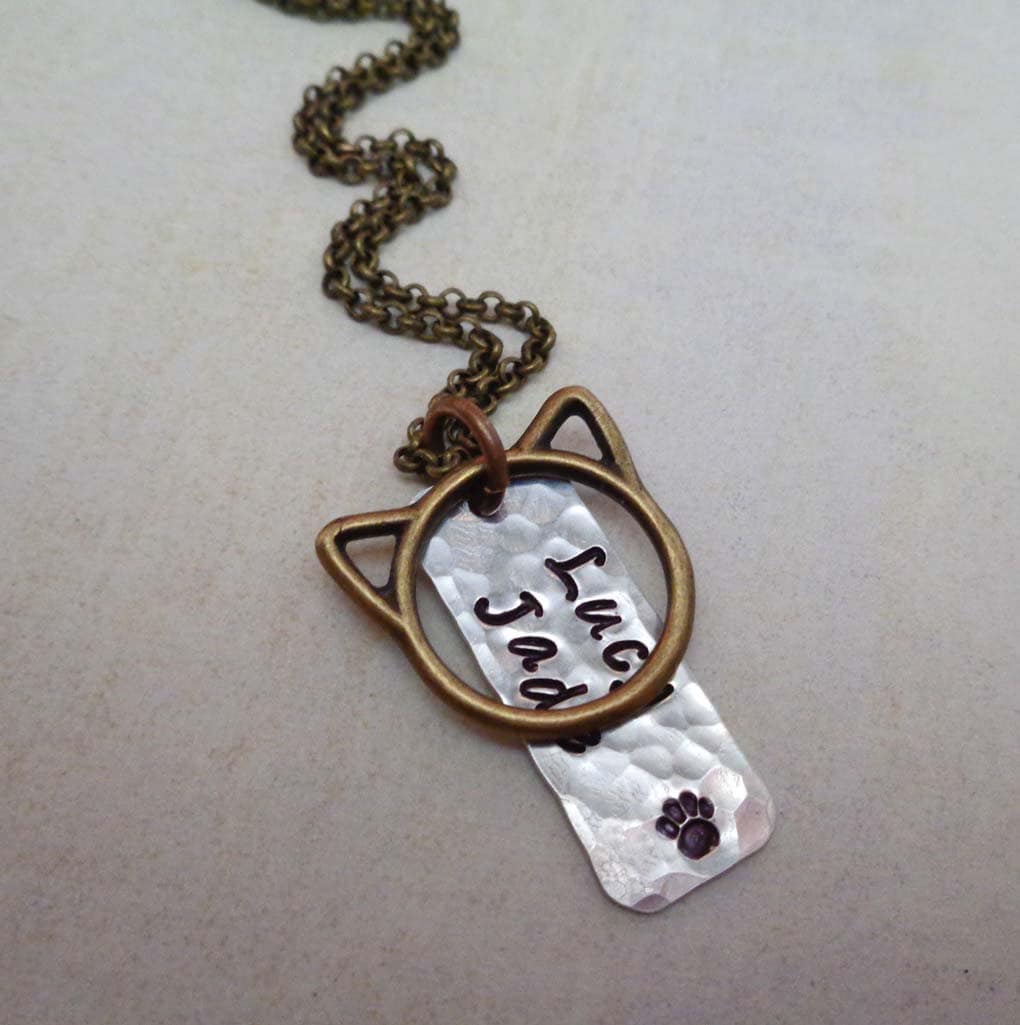Cat Mom Necklace Custom Cat Name Cat Mom Gift Personalized Pet