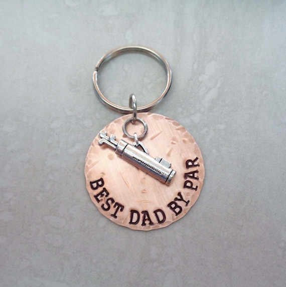 Best Dad By Par Golf Keychain - Father's Day Gift - Golfing Dad Keychain - I love Golf - Golf Gift for Dad Papa