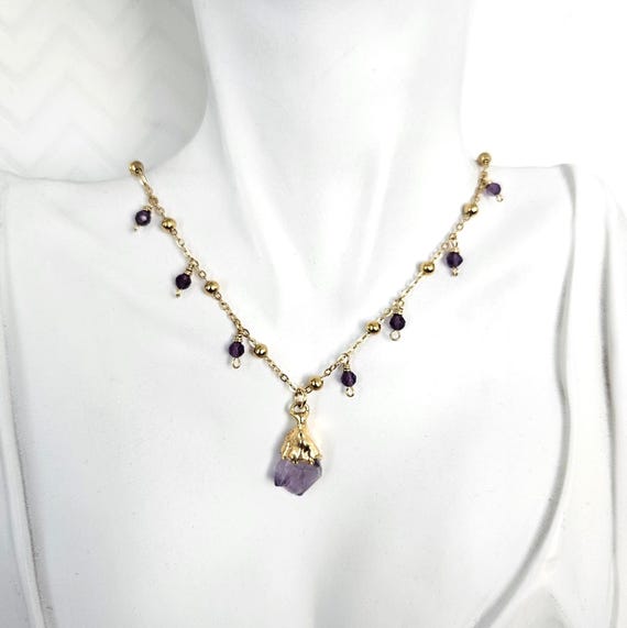 Amethyst Gold Necklaces