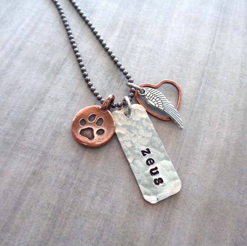 Pet Memorial Necklace Personalized Pet Memorial Jewelry Etsy