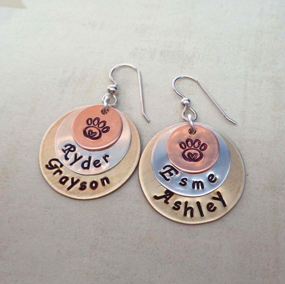 Pet Names Earrings / Personalized Pet Earrings / Fur Babies Gift / Pet Lover Earring Gift / Fur Babies Earrings