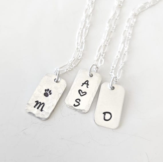 Personalized Tiny Tag Sterling Silver Necklace