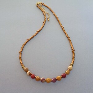 Mookaite Jasper Beaded Necklace / Earthy Crystal Jewelry / Colorful ...