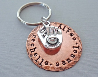 Baseball Keychain - Custom Names - Fathers Day Gift - Personalized Dad Gift - Sport Keychain - Gift for Baseball Lover - Dad Keychain