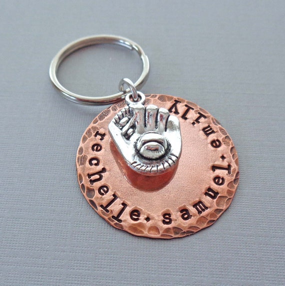 Baseball Keychain - Custom Names - Fathers Day Gift - Personalized Dad Gift - Sport Keychain - Gift for Baseball Lover - Dad Keychain